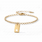 Pulseira de Birthstone Inicial "Nova"