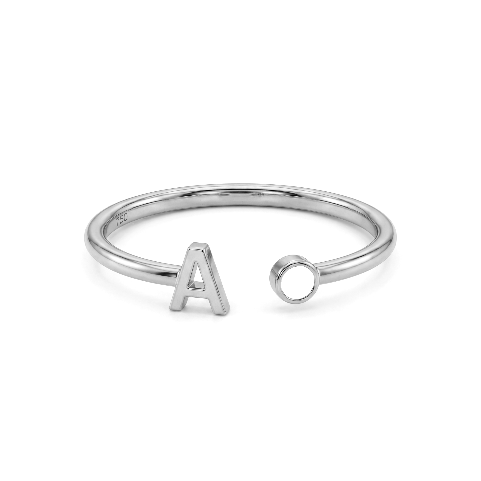 Anel Ajustável com Pedra de Nascimento Inicial "Tove"