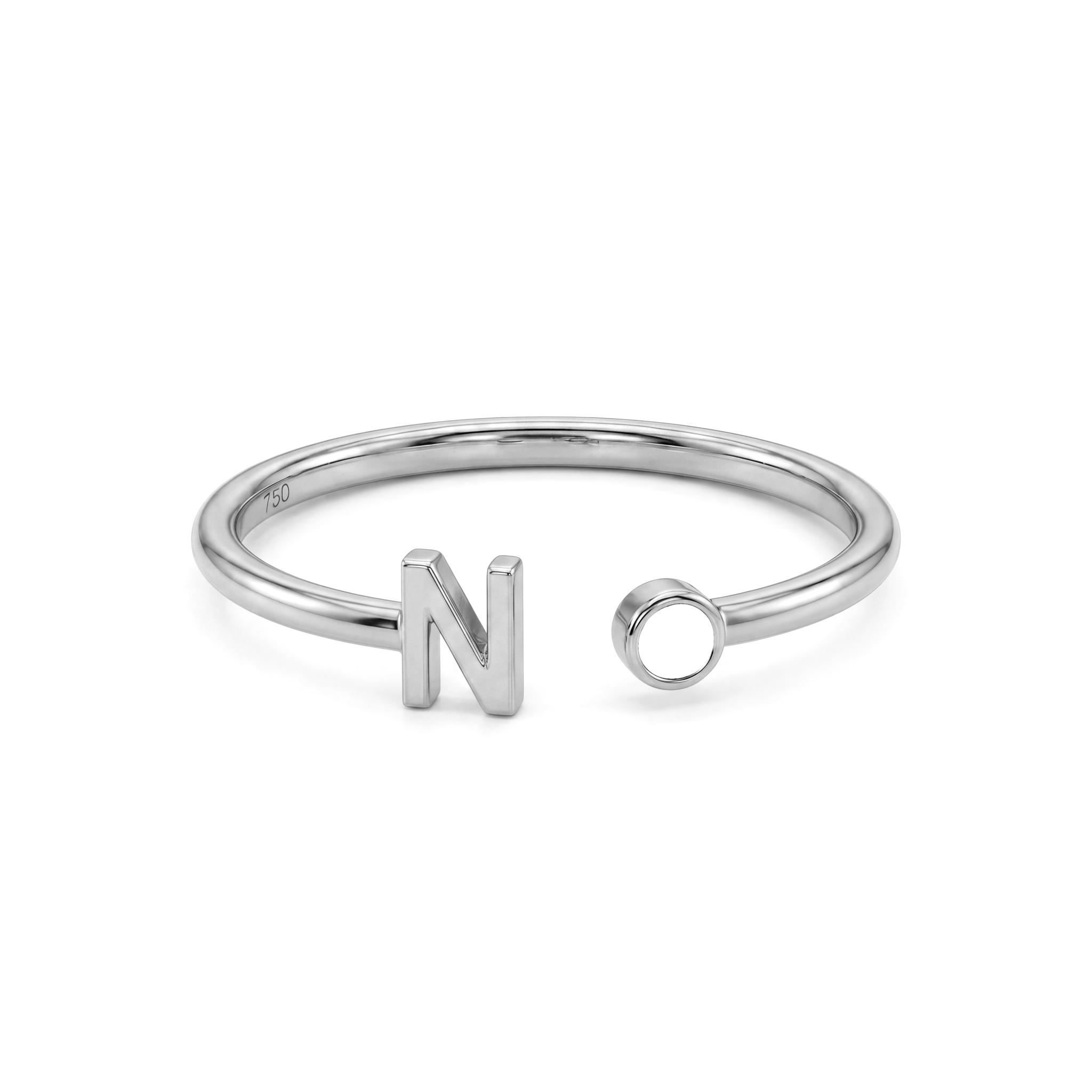 Anel Ajustável com Pedra de Nascimento Inicial "Tove"