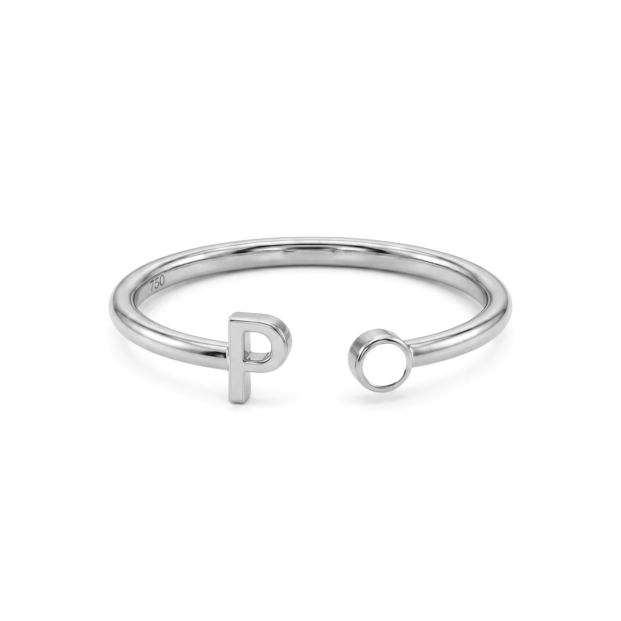 Anel Ajustável com Pedra de Nascimento Inicial "Tove"