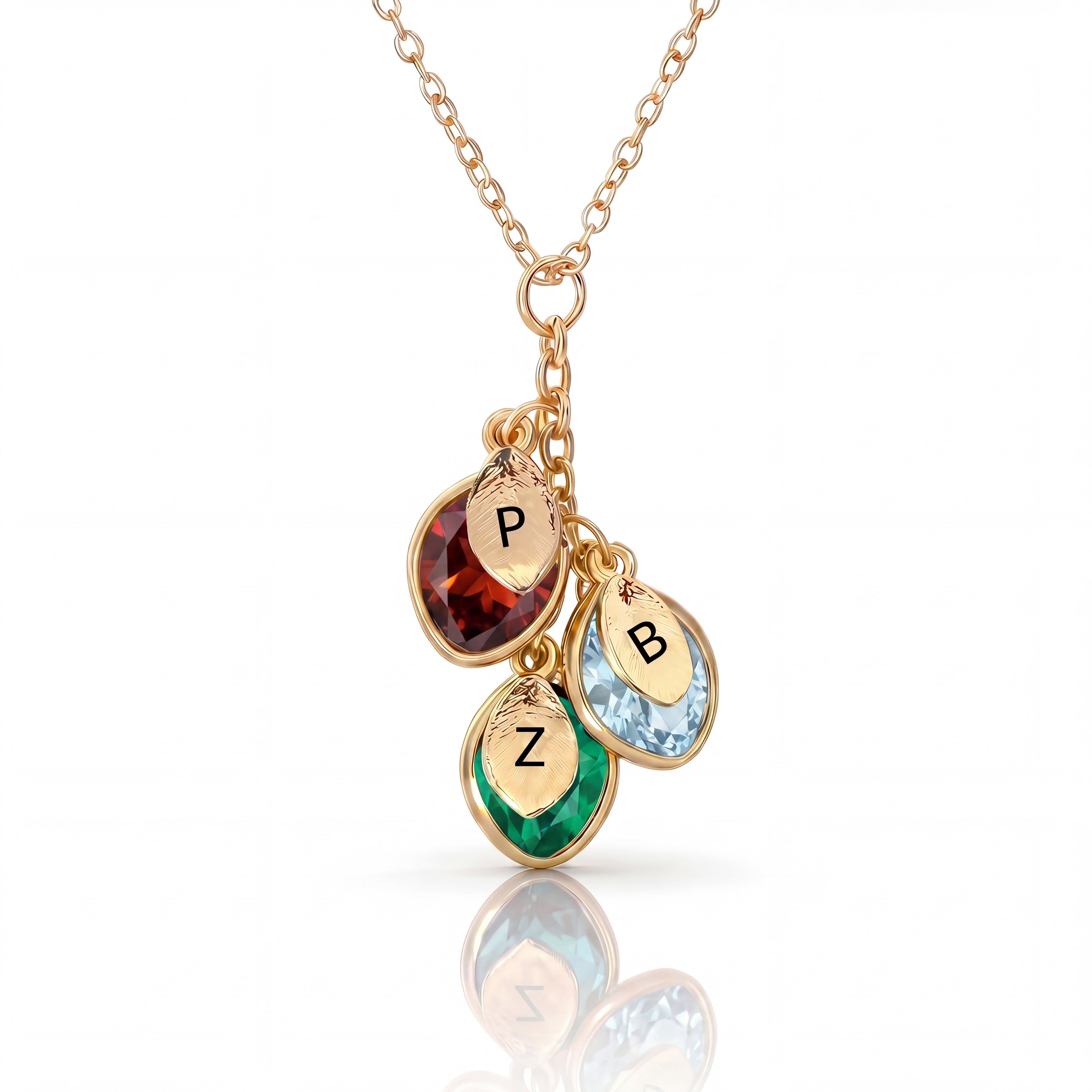 Initial Birthstone Necklace "Nova"