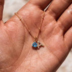Colar de Pedra de Nascimento Inicial "Luna"