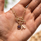 Colar de Pedras de Nascimento Inicial "Sage"
