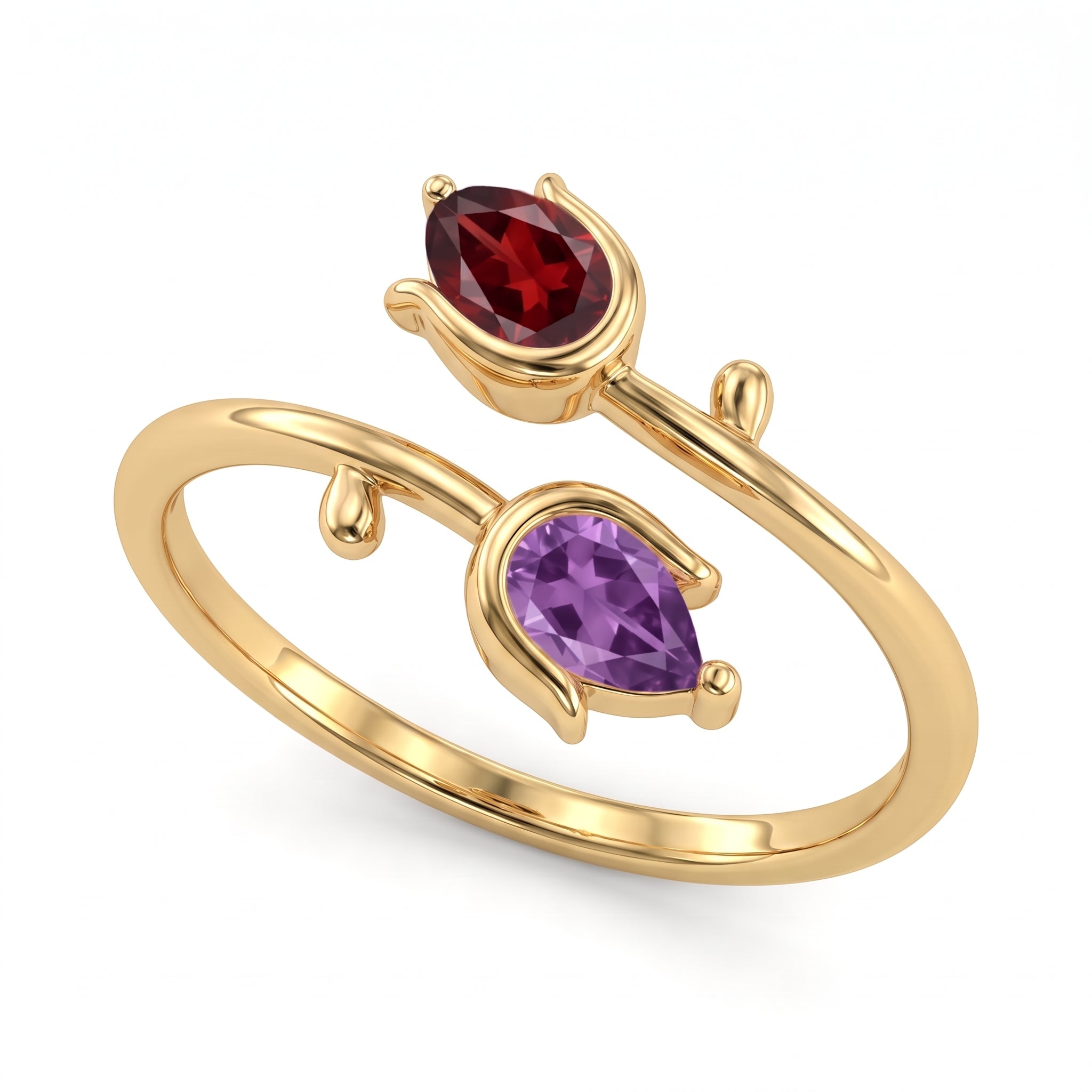 Anel Ajustável BirthStone "Tulipa"