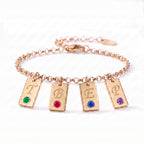 Pulseira de Birthstone Inicial "Nova"