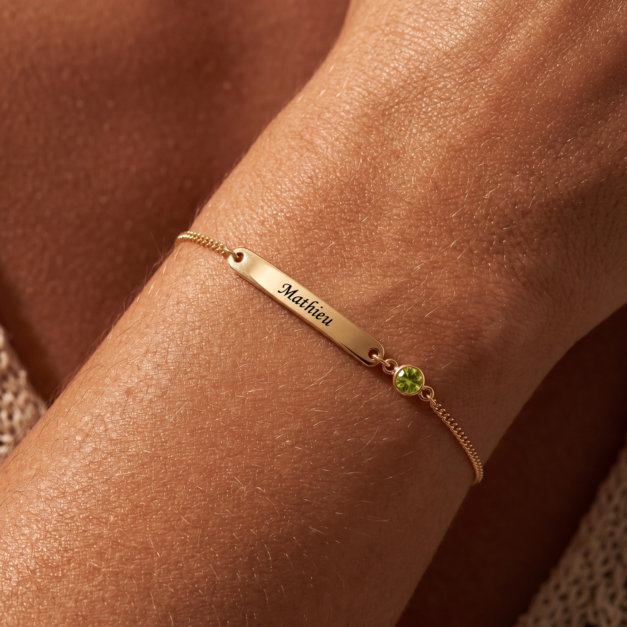 Bracelete com Pedras de Nascimento "Aurora"