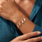 Pulseira de Birthstone Inicial "Nova"
