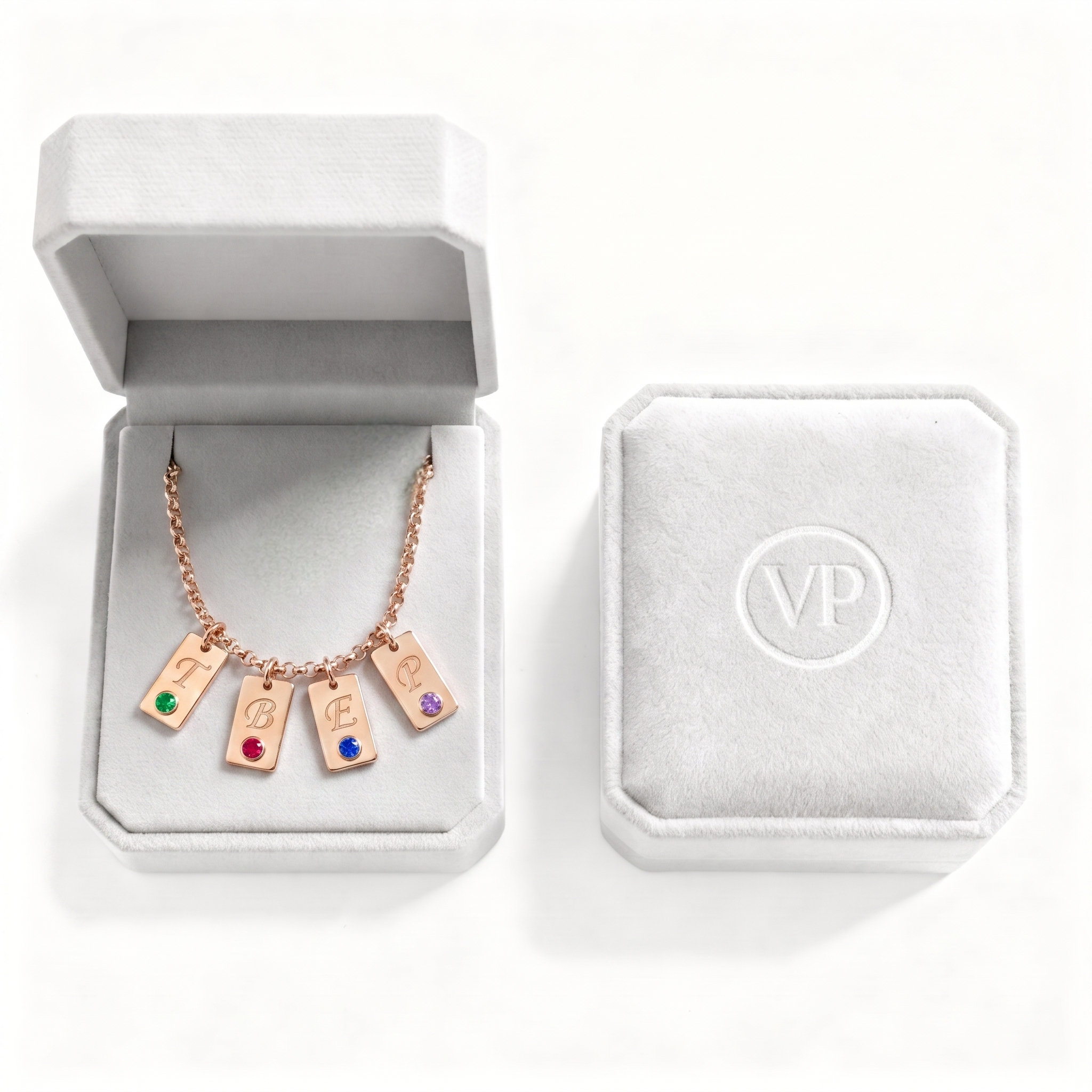 Pulseira de Birthstone Inicial "Nova"